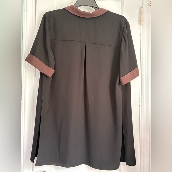 Brown and Black Women's Short Sleeves Collar Cardigan/ Jacket, Sz: 14 - Picture 3 of 7